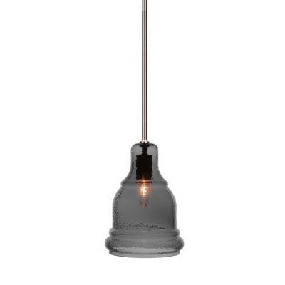 Toltec Lighting Palisade 1 - Light Pendant in  Brushed Nickel with 7.25" Smoke Shade