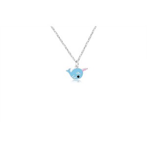 Chanteur Hypoallergenic Kids Jewelry Accessories Narwhal Blue Enamel White Gold Palladium Plating Necklace Pendant - 1 of 1