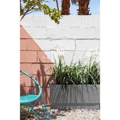 Demi 30" Gray Concrete-Composite Long Planter Set
