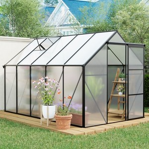 VYNXARIA 6*10 FT Polycarbonate Greenhouse Raised Base and Anchor Aluminum Heavy Duty Walk-in Greenhouses for Outdoor Backyard in All Season - 1 of 4