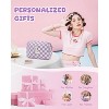 Narwey Birthday Gifts for Women Teen Girls Kids Personalized Initial Makeup Bag - 3 of 3