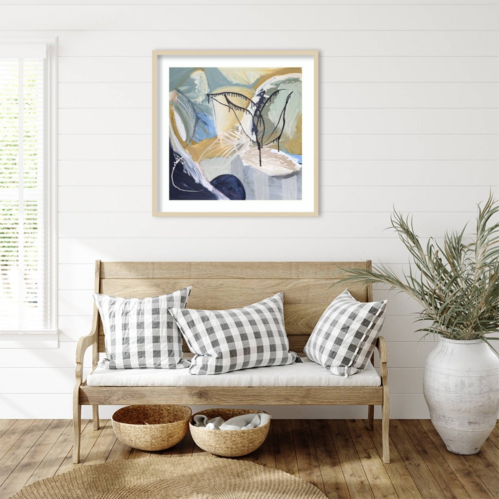 Photos - Other Decoration Amanti Art 33"x33" Whispers of Abstract Realms by Daph Haus Wood Framed Wall Art Print