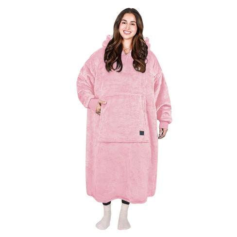 Tirrinia Super Soft Fluffy Hooded Robe Long Plush Fuzzy Bathrobe for Women  with Hood Sherpa Lined, Machine Washable, Grey