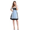 WhizMax Women's German Dirndl Dress Traditional Bavarian Oktoberfest Costumes for Halloween Carnival 3 Pieces,Black and blue,XL - 2 of 4