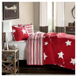 Lush Decor Star Quilt Set - Red (Twin)