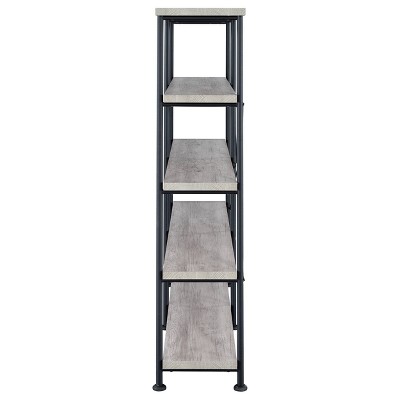 Analiese Gray Driftwood 4-Shelf Industrial Bookcase