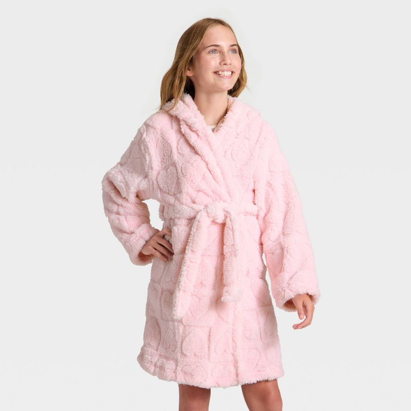 Girls' Hearts Robe - Cat & Jack™ Pink XS