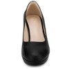 BLISSFUL STEP Women's Round Toe Platform Chunky Heel Pumps - 3 of 4