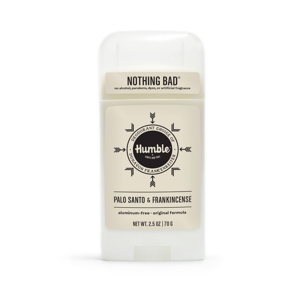 Humble Brands Original Formula Solid Deodorant - Palo Santo & Frankincense - Aluminum-Free 2.5oz: Ethyl Alcohol-Free, Paraben-Free, For Normal