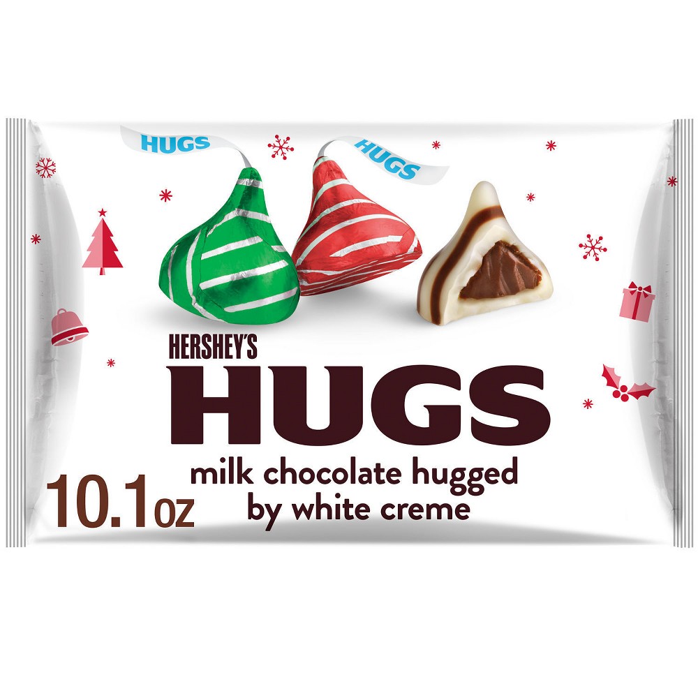 Hershey's Hugs Christmas Milk Chocolate White Crème Candy - 10.1oz