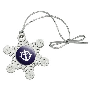 University of Portland Pilots Logo Metal Snowflake Christmas Tree Holiday Ornament - 1 of 3