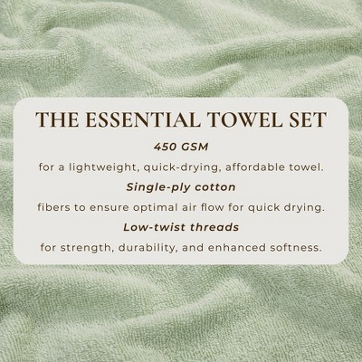 Seagreen Cotton Quick-Dry 4-Pack Bath Towel Set