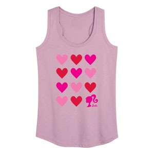 Women's - Barbie - Heart Grid Graphic Racerback Tank - 1 of 4