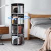YIYIBYUS 4 Tier Rotating Display Bookshelf, Black Marble 360 View Unique Revolving Storage Rack - 2 of 4