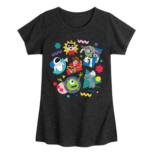 Girls' - Disney - Pixar Character Shapes Fitted Short Sleeve Graphic T-Shirt - 1 of 4