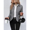 Coolmee Women Elegant Blazer Business Work Office Peplum Hem Jacket Open Front Herringbone Coats - 4 of 4