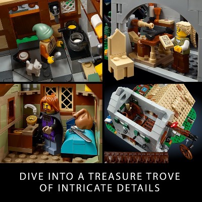 LEGO Icons Medieval Town Square Build and Display Set with Minifigures