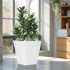 Okak 22" H Metal Tapered Planter Outdoor & Indoor, Large Garden Pot with Drainage Hole and Rubber Plug for Home, Patio, Commercial Spaces - 3 of 4