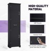 ORRD Tall Bathroom Storage Cabinet with 2 Doors & Adjustable Shelves, Freestanding MDF, Black - 4 of 4