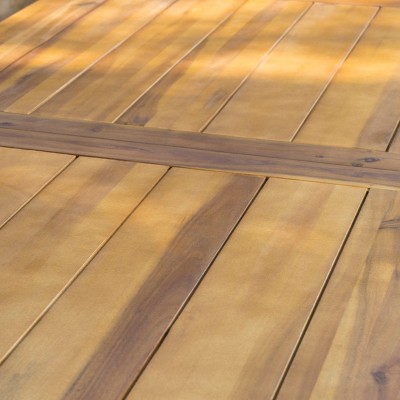 Spanish Bay 69'' Acacia Wood Outdoor Dining Table with Teak Finish
