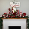 Northlight 3-Finish Shatterproof Ball Christmas Tree with Tinsel - 15.75" - Red and White - image 2 of 4