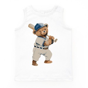 The Juniper Shop Watercolor Baseball Bear Youth Tank Top - 1 of 4