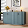 PAGED Buffet Cabinet with Adjustable Shelves, Retro Wave Design Fluted Sideboard Cabinet, 4 Fluted Doors Credenza Storage Cabinet, Pantry Cabinet - 2 of 4