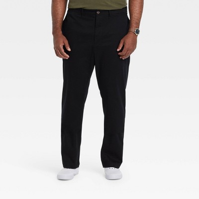 Men's Big & Tall Athletic Fit Chino Pants - Goodfellow & Co™ Black ...