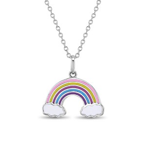 Girls' Colorful Rainbow Sterling Silver Necklace - In Season Jewelry - 1 of 4