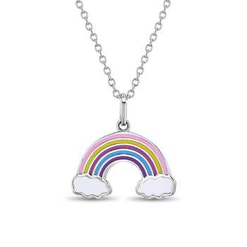 Girls' Colorful Rainbow Sterling Silver Necklace - In Season Jewelry