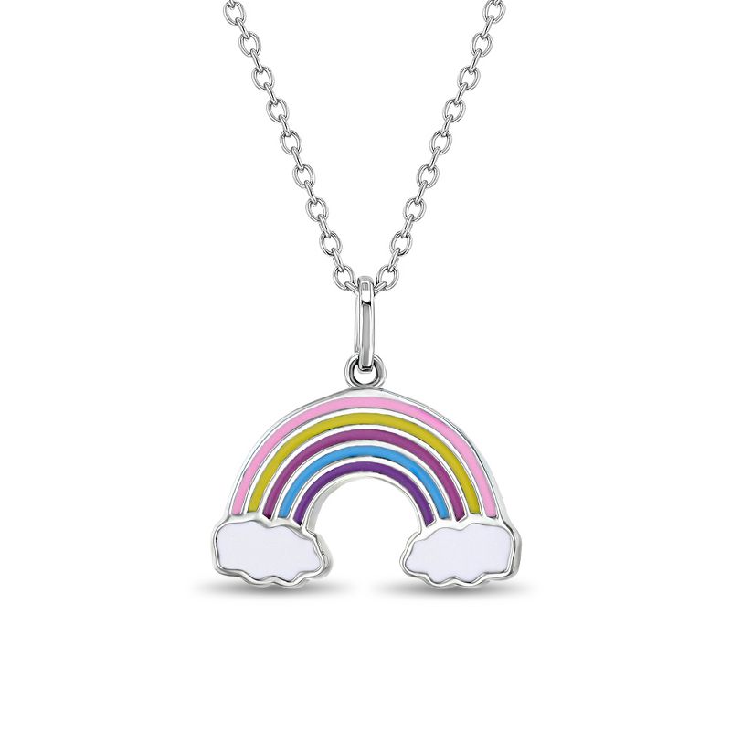 Girls' Colorful Rainbow Sterling Silver Necklace - In Season Jewelry, 1 of 5
