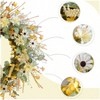 22 Inches Fall Front Door Wreath with Yellow and White Daisies Ear of Wheat Green Leaves Autumn Harvest Home Decor Wall Wreath - 2 of 4