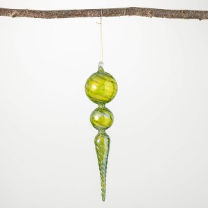 13.25"H Sullivans Emerald Finial Ornament  Green Christmas Ornaments - 1 of 2
