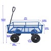 YONWAY Heavy Duty 660 Lbs Capacity Mesh Steel Garden Cart Folding Utility Wagon with Removable Sides10 inch Tire - 3 of 4