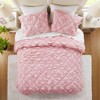 PAGED Comforter Set Textured Floral Bedding Comforter Sets All-Season Comfort Bedding Set with Bow Tie Accents - 2 of 4