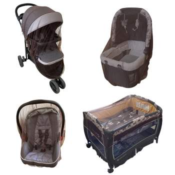 Enovoe Durable Baby Stroller Mosquito Net for Crib, Brown