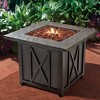 Endless Summer 30 Inch Square 30,000 BTU Liquid Propane Gas Outdoor Fire Pit Table w/ Push Button Ignition, Lava Rock, & Steel Fire Bowl, Bronze - 4 of 4