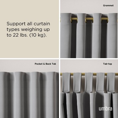 Gold Adjustable Modern Curtain Rod with Loop End 42-120"
