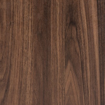 Walnut Brown Wood and Black Metal 1-Drawer Night Table