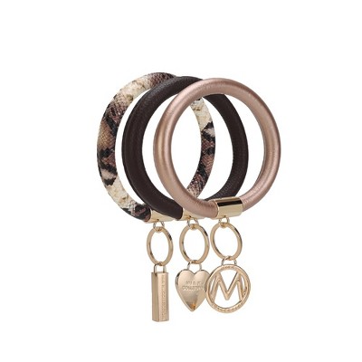 MKF Collection Jasmine 3 Piece Bangle Wristlet and Keychain Set by Mia K