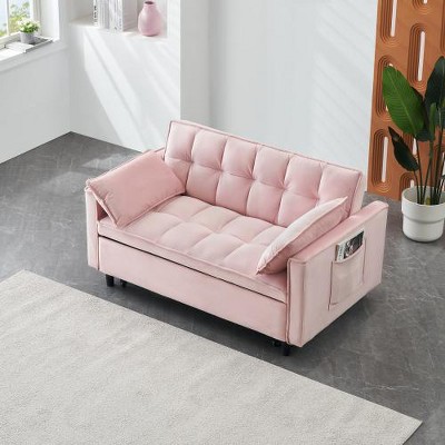 SYFERLORY Modern velvet sofa, sofa pull-out bed, small love seat casual sofa with back