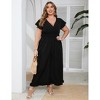 Clearlove Plus Size Loose Jumpsuits for Women Casual Wide Leg Pants Floral Jumpsuits Short Sleeve One Piece Outfit - 2 of 4