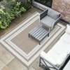 Modern Border Plastic Straw Rug, Large Outdoor Rug for Beach Pool Deck - 3 of 4