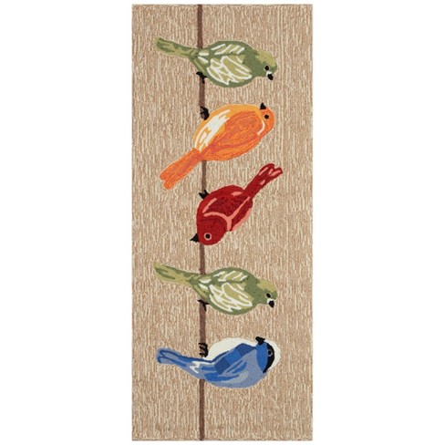 Liora Manne Frontporch Birds Indoor/outdoor Rug Neutral 2' X 5' : Target