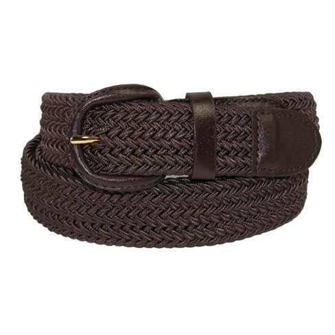 Ctm Men's Elastic Braided Belt With Covered Buckle (big & Tall
