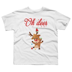 Boy's Design By Humans Oh deer - Christmas Sweater By Storms98 T-Shirt - 1 of 3