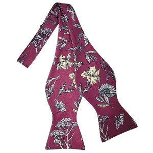 Men's Floral Printed 2.75" x 4.75" Adjustable 16" - 21" Self-Tie Bow Tie - 1 of 4