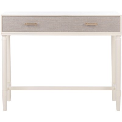 Estella White 40" Modern Console Table with 2 Drawers and Metal Accents