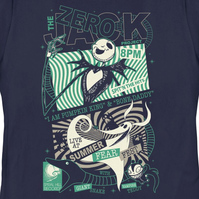 Women's The Nightmare Before Christmas Jack and Zero Fest Poster T-Shirt, 2 of 5