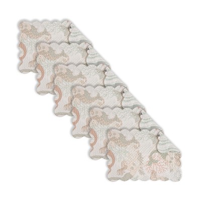 Mystic Echoes Cotton Quilted Reversible Mermaid Placemat Set of 6